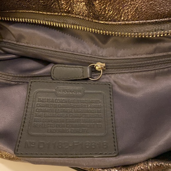 Coach "Brooke" Pewter Metallic Hobo Shoulder Large Leather Handbag #D1182-F16618 - Picture 3 of 8